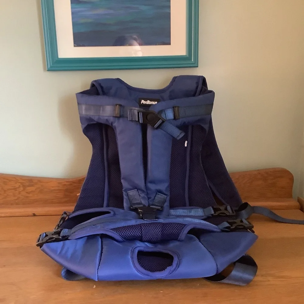 Pet carrier XL navy blue, made by Petbonus